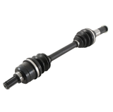 Rear CV driveshaft for Yamaha YFM450 Grizzly IRS/EPS, black steel with rubber boots.