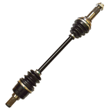 Rear CV driveshaft for ATV with black shaft and rubber booted CV joints