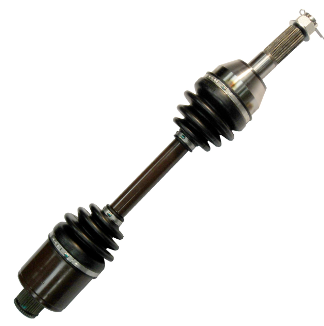 Rear CV driveshaft, complete with boots; brown shaft and metal CV joints