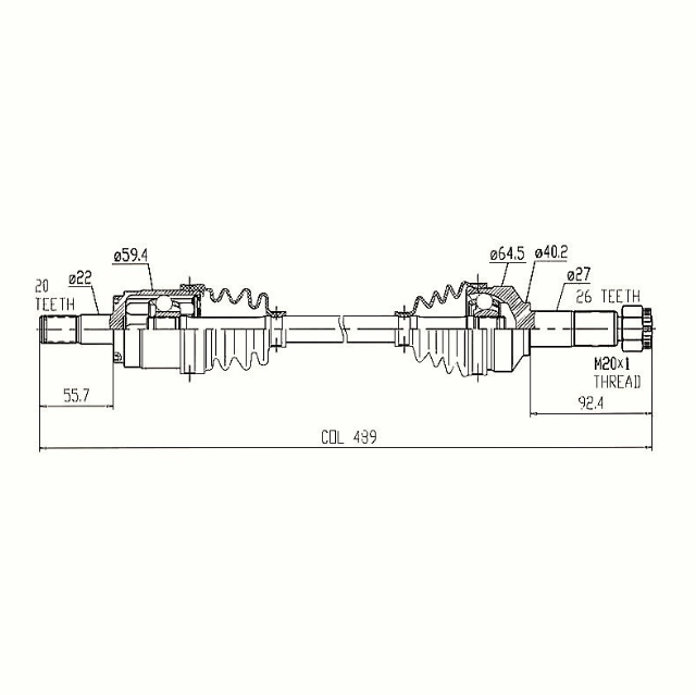 Complete CV Shaft Front Right Honda TRX420 FA/FE/FM 14-19 drive shaft diagram