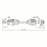 Complete CV Shaft Front Right Honda TRX420 FA/FE/FM 14-19 drive shaft diagram