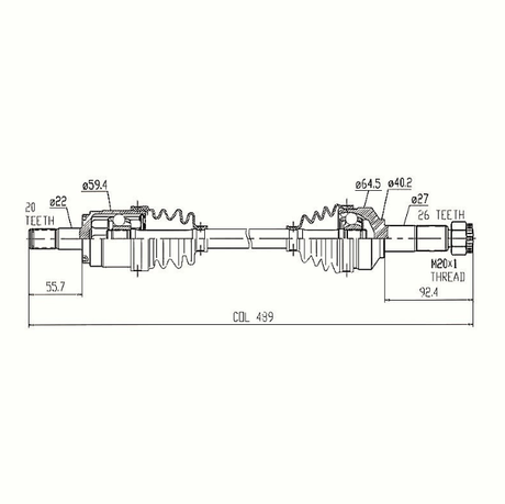 Complete CV Shaft Front Right Honda TRX420 FA/FE/FM 14-19 drive shaft diagram