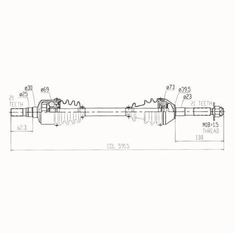Front CV driveshaft assembly for Kubota RTV900/RTV1100/RTV1140 series by ATV City