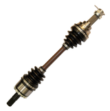 CV driveshaft - front right; ATV City brand, brown shaft with black boots and metal joints
