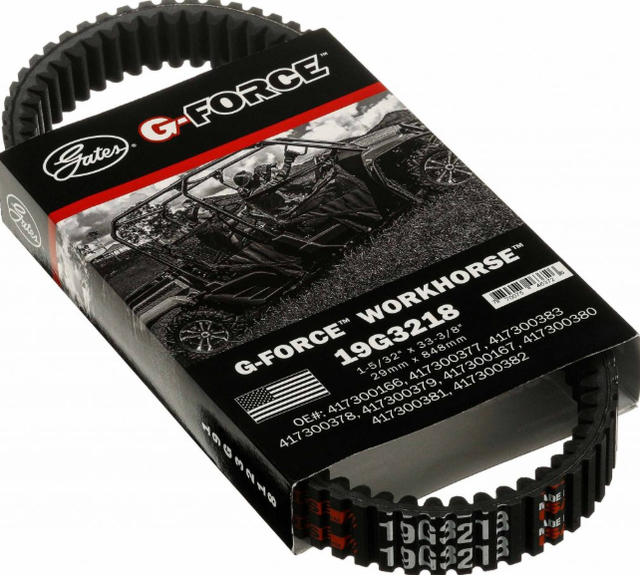 CVT drive belt Gates G-Force 19G3218 WorkHorse, black belt for Arctic Cat/Kawasaki/Suzuki