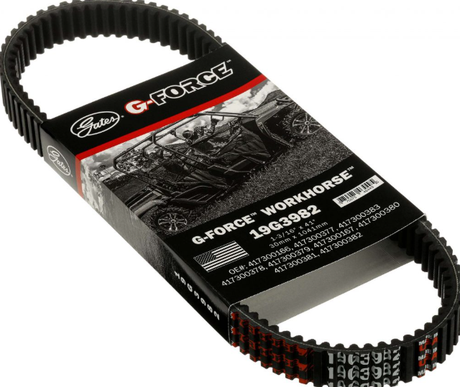 Gates CVT drive belt (G-Force) for Polaris Ranger/Sportsman WorkHorse 19G3982, black ribbed belt in packaging
