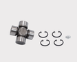 CF-Moto universal joint for drive shafts; cross-shaped U-joint with four bearing caps, circlips and grease fitting.
