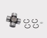 CF-Moto universal joint for drive shafts; cross-shaped U-joint with four bearing caps, circlips and grease fitting.
