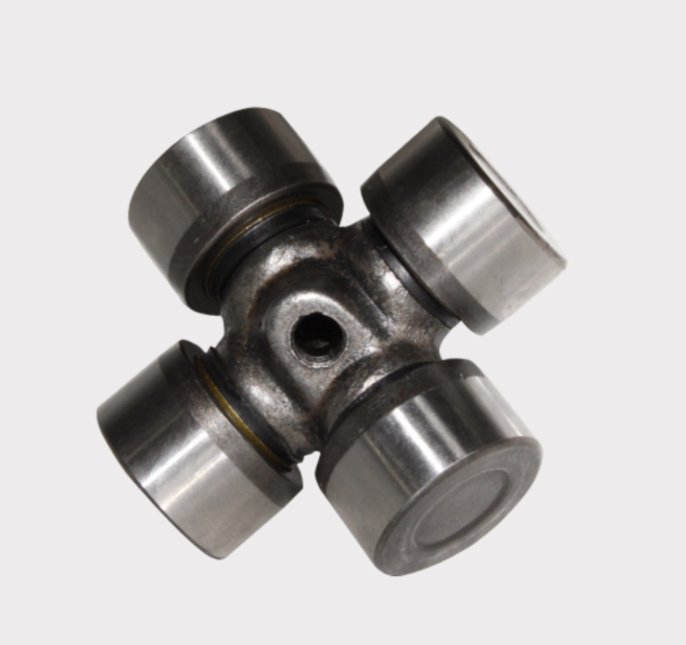 Universal joint cross with four bearing caps for drive shafts