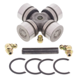 Universal joint drive shaft kit with cross yoke, four bearing caps and circlips