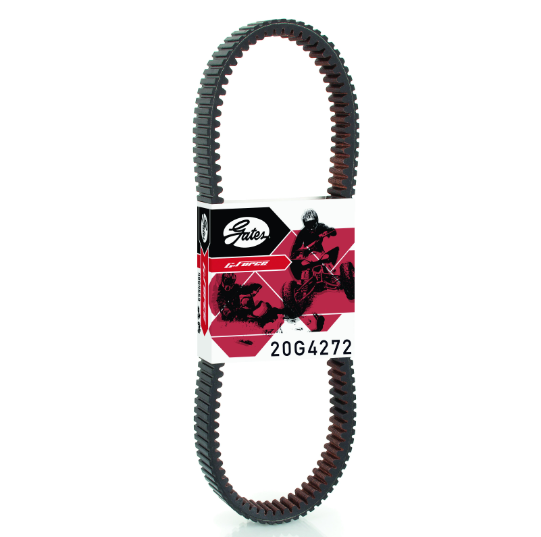 Gates CVT drive belt 20G4272 for Kawasaki KAF620 Mule (2000–2003), black belt on red/white Gates packaging