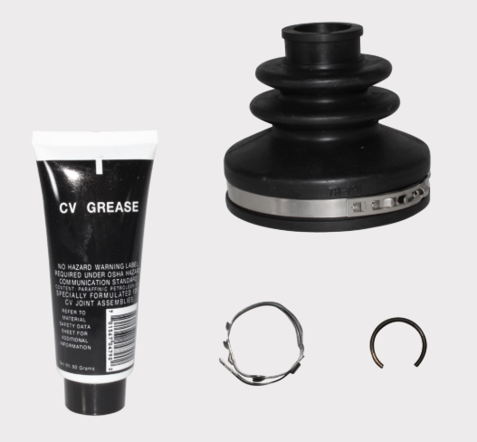 CV Boot Kit 5031 for Kawasaki; black rubber CV boot with grease tube and clamps.