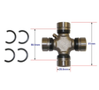 Universal joint for Polaris ATV rear drive shaft with four bearing caps and C-clip rings (1996–2000)