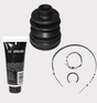 ATV City CV boot kit (3-piece) with black rubber boot, CV grease tube, and clamps for Polaris axle