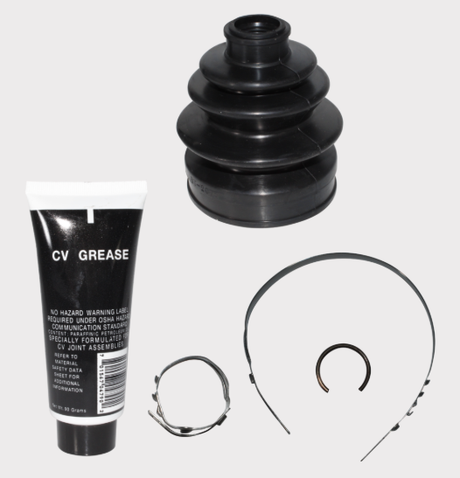 CV Boot Kit 5014; black rubber boot with CV grease tube and clamp set for CV axles