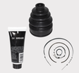 CV Boot Kit 5012, multi-brand CV boot kit; black rubber boot with grease tube and metal clamps.