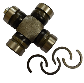 Universal joint cross with end caps and three retaining clips for ATV drive shafts, ATV City, metallic steel