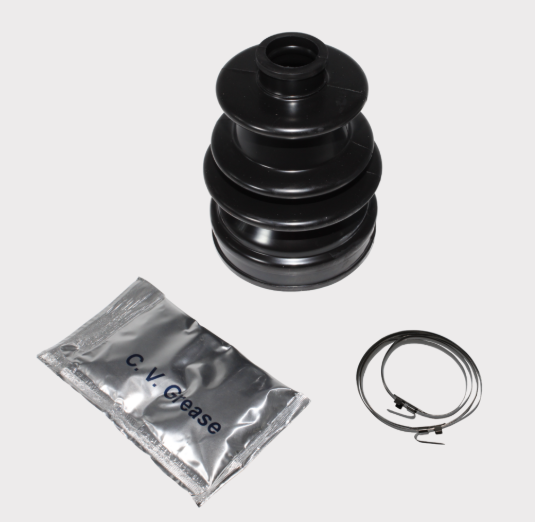 CV Boot Kit 5010 by ATV City; black CV boot with grease packet and clamps, three components.