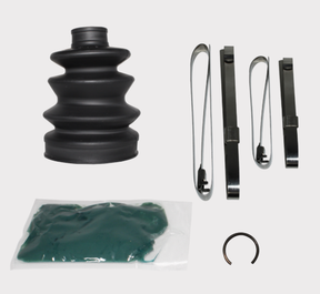 CV Boot Kit ATV City; black rubber boot for ATV axles, includes clamps, grease packet, and snap ring