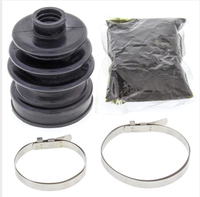 CV Boot Kit Front for Polaris Ranger; black rubber boot, grease packet, and two metal clamps