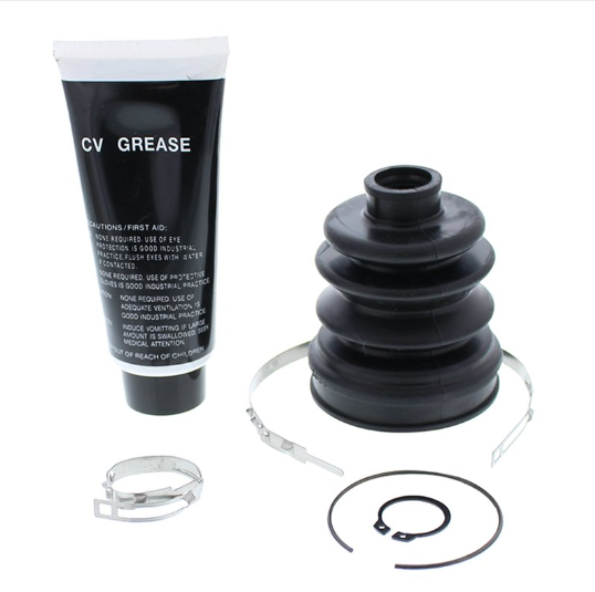 CV Boot Kit for Polaris 8-Ball heavy-duty CV shafts by ATV City; includes black rubber boot, grease tube, and clamps.
