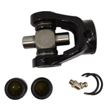 Rear prop shaft yoke by ATV City for Polaris Ranger/Sportsman/Scrambler; black metal yoke with u-joint, two seals and two clips