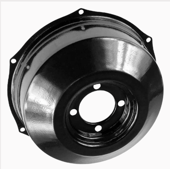 Honda TRX300 brake drum dust cover, black metal with mounting holes for 1988–2000 2x4/4x4 ATV