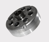 Brake drum for ATV rear brake with multiple circular ventilation holes and central hub