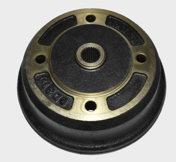 Brake drum for Kawasaki Mule rear (KAF620/KAF950 Diesel), ATV City, black body with brass-colored ring