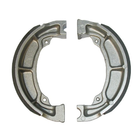 Brake shoes for Kawasaki Bayou ATV, split front and rear pair, metallic gray, by ATV City