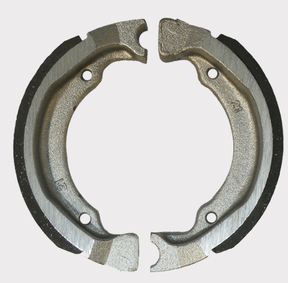 ATV City brake shoes, pair of silver metal shells with black friction lining