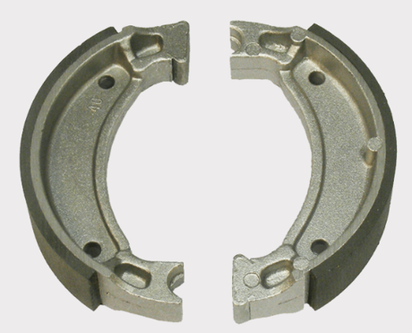 Brake shoes pair for ATV City front brakes (1983–2012), gray metal shoes