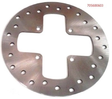 Can-Am Outlander brake disc rotor - circular silver metal with edge holes