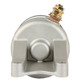 Starter motor for Kawasaki KVF360 Prairie, metallic silver with mounting bracket, DGT Agri