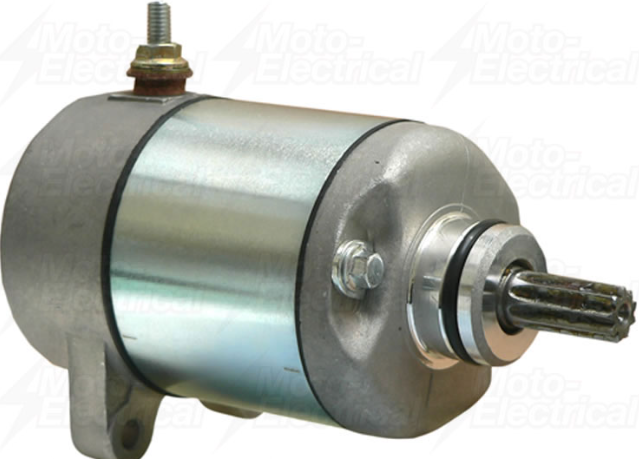 Starter motor for Honda TRX350 Rancher ATV (2000–2006), ATV City OEM 31200-HN5-671, metallic finish.