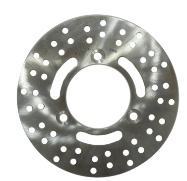 Front brake disc rotor for Kawasaki KLF Bayou ATVs, metallic silver steel, OEM 41080-1216, ATV City