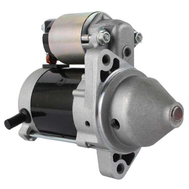 Starter motor, ATV City Kawasaki Mule KAF540; silver and black metal body.
