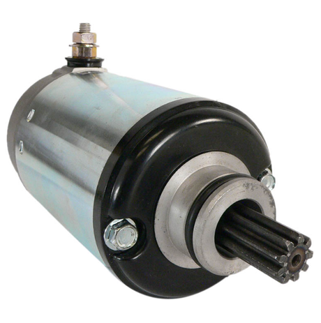 Starter motor for Bombardier Can-Am Traxter 500 & John Deere Buck 500 (1999–2005), metal body with gear end, black cap