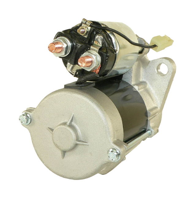 Starter motor for Tora Lawn/Workman by ATV City; aluminum housing with copper terminal studs