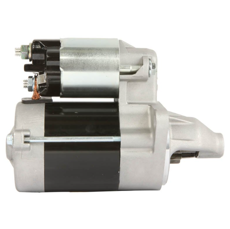 Starter motor for Kubota RTV 500; silver and black metal housing