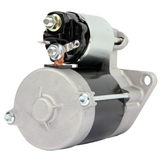 Starter motor for Kubota RTV 500, OEM EG673-63013, by ATV City; black and silver with mounting bolts.