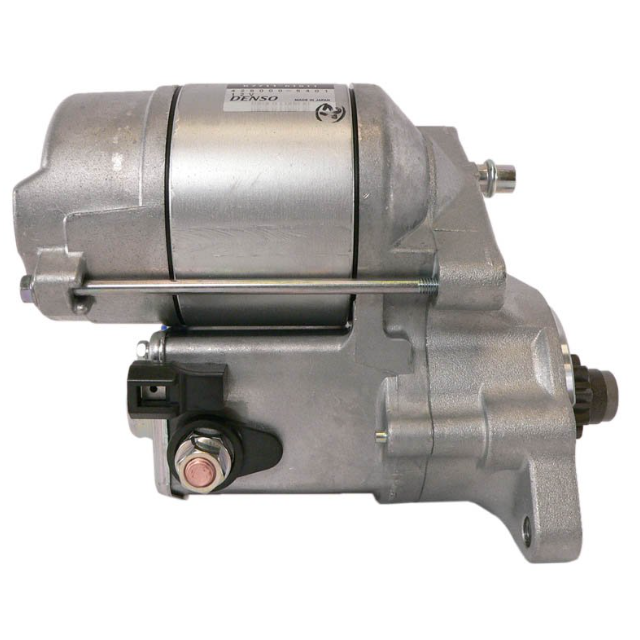 Starter motor for Kubota RTV1100/RTV1140/RTV-X1100C, Denso unit, OEM K7711-61800, silver metal
