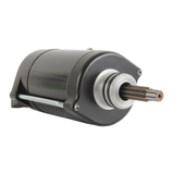 Starter motor for Polaris Ranger 900 XP and RZR 4 XP 900, black housing with silver mounting flange and splined drive shaft