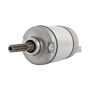 Starter motor for Suzuki LTA750X AXI King Quad — metal housing, silver finish, splined output shaft, 2009-2023 models