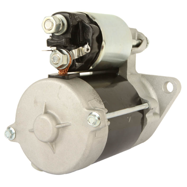Starter motor for Cub Cadet Big Country and Kawasaki Mule KAF300, metallic silver with black housing