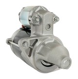 Starter motor with blue solenoid atop silver housing.
