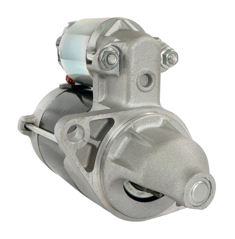 Starter motor with blue solenoid atop silver housing.