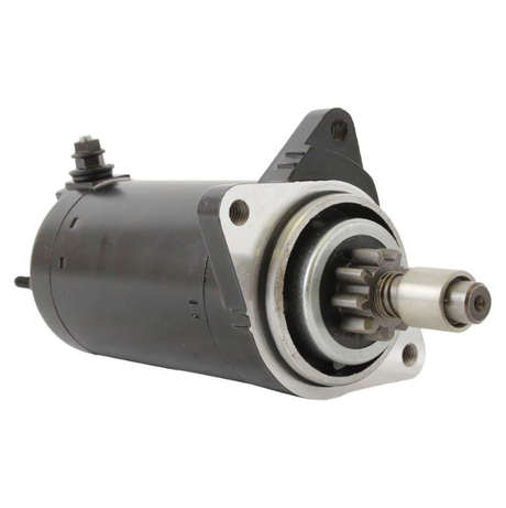 Sea Doo Jetski starter motor, black metal housing with drive gear shaft