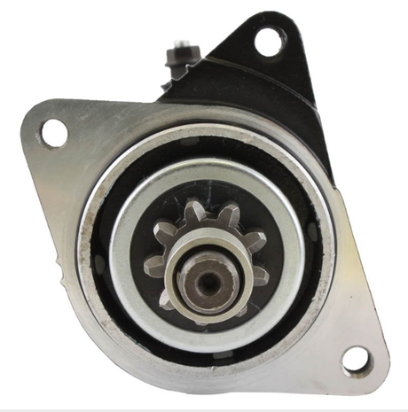 ATV City starter motor with mounting flange and visible gear, silver metal housing