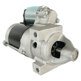 Starter motor for Kohler engine with silver housing and black body, OEM ref 24-098-01